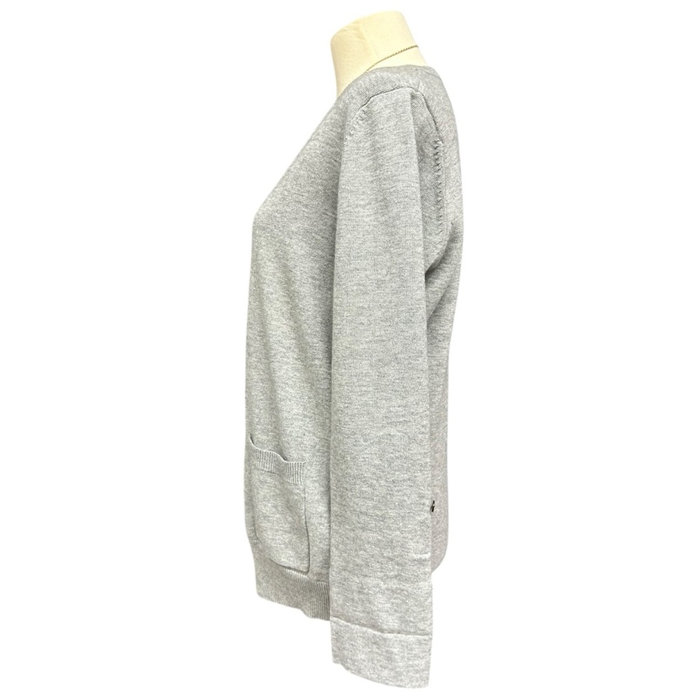 Sundance Gray Merino Wool Blend Button Front Cardigan Sweater PM Petite Medium - Picture 4 of 10